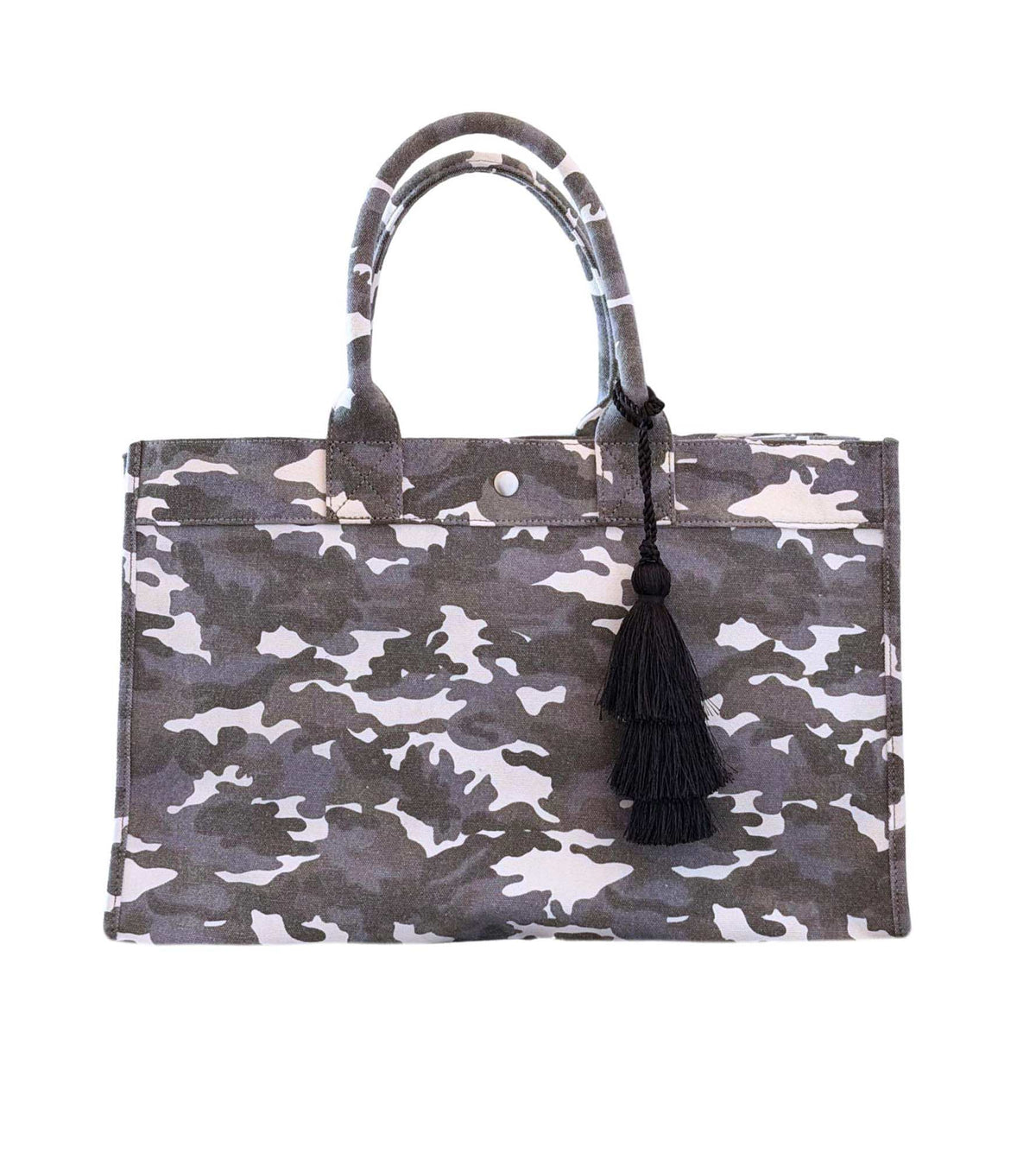 Grey Camo East West Bag + FREE Black Tassel - Quilted Koala