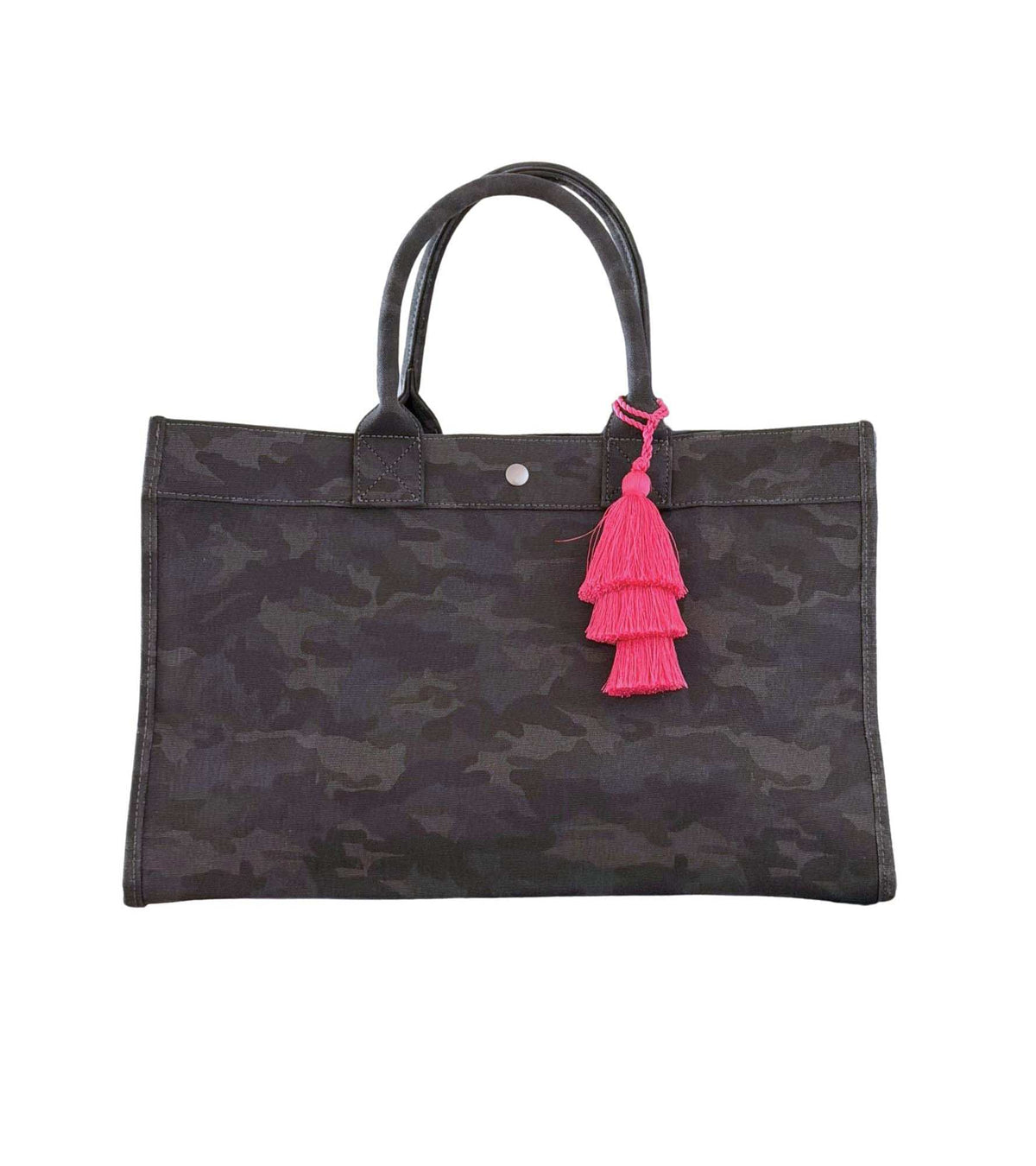 Black Camo East West Bag + FREE Pink Tassel - Quilted Koala