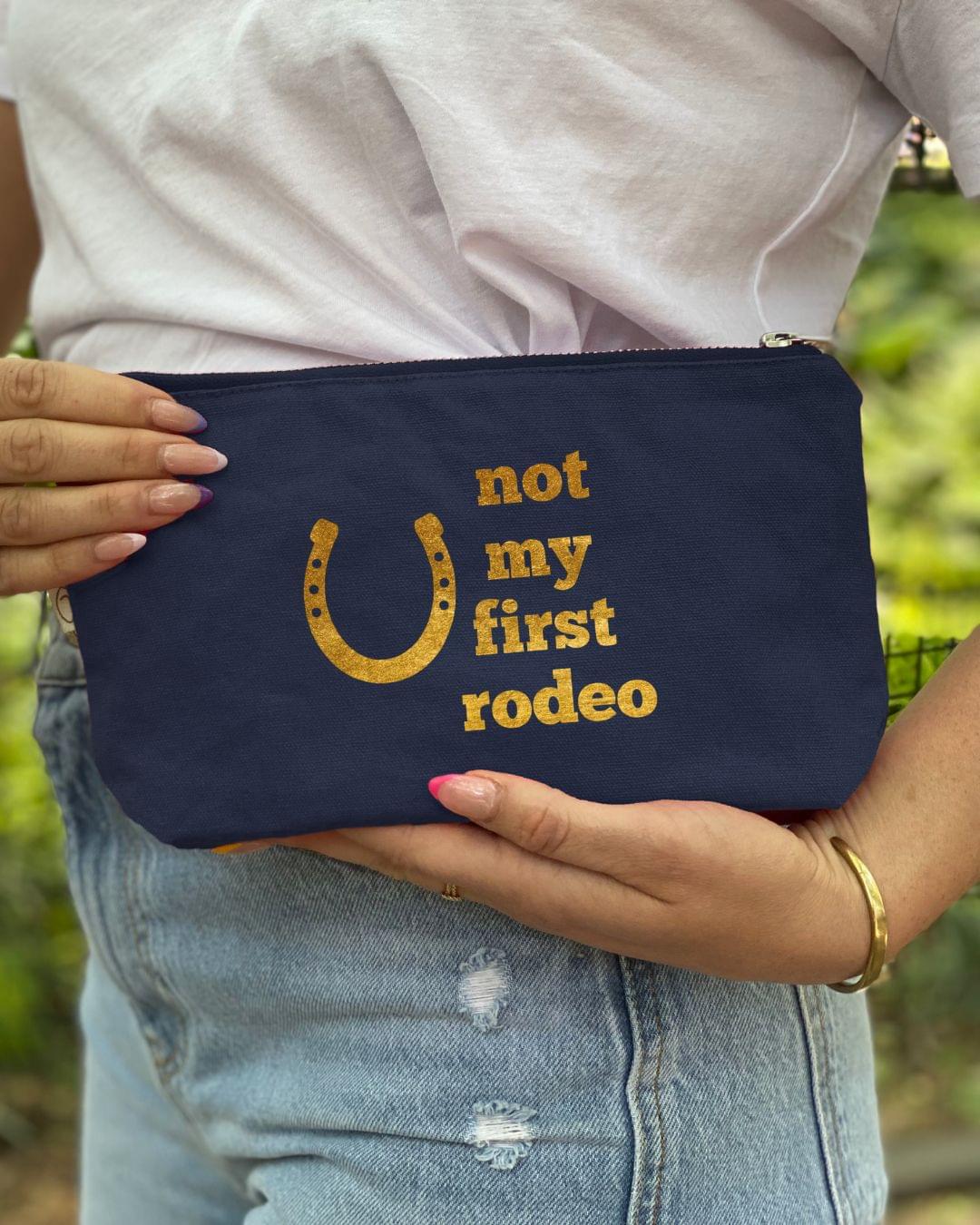 Not My First Rodeo Navy Makeup Bag - Quilted Koala