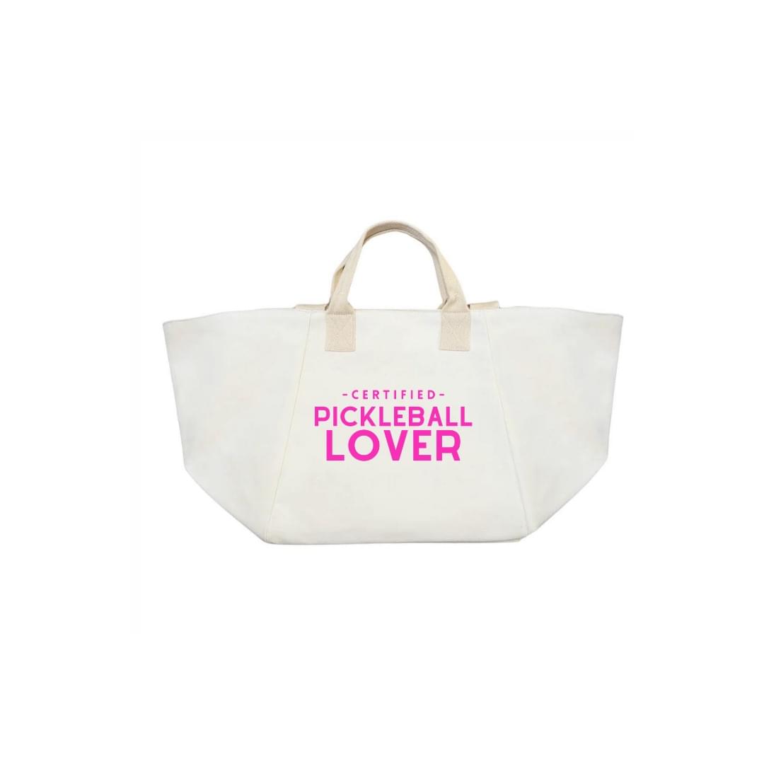 Certified PICKLEBALL LOVER BAG (Natural and Pink) NEW! - Quilted Koala