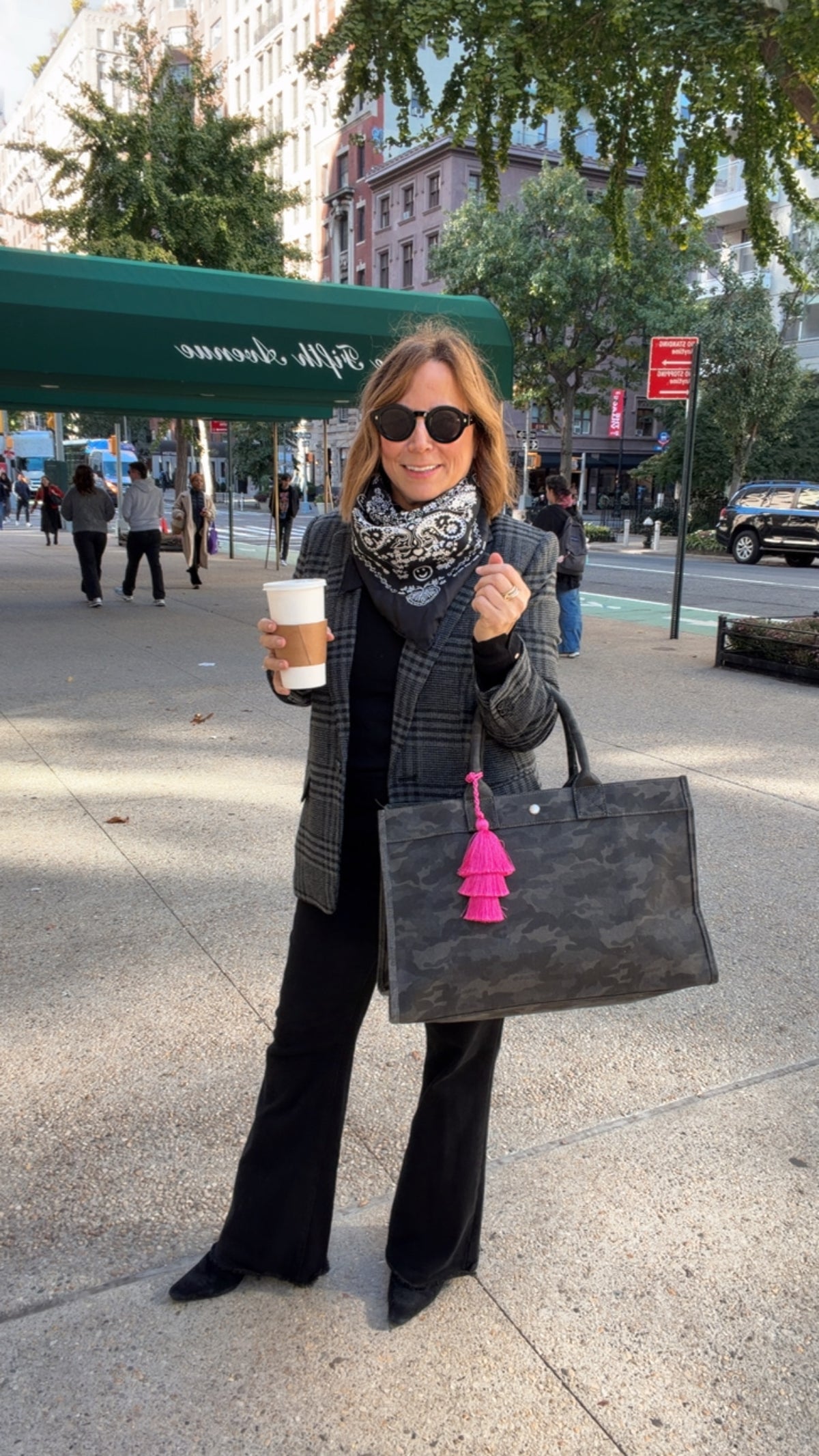 Black Camo East West Bag + FREE Pink Tassel - Quilted Koala
