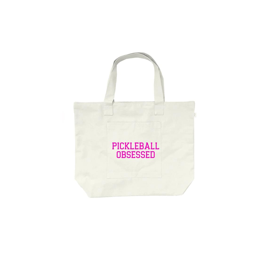 PICKLEBALL OBSESSED BAG - Natural and Pink NEW! - Quilted Koala