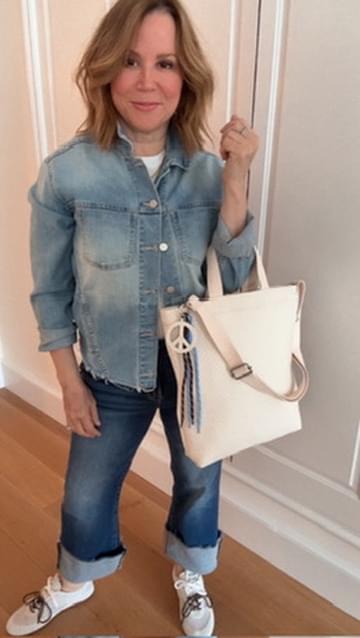 Ivory Neoprene Town Bag with Peace Sign Paracord Charm - Quilted Koala