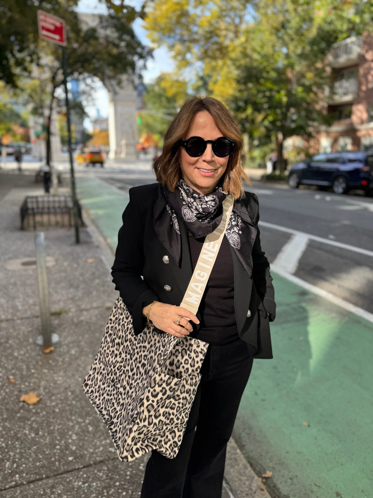 Leopard Luxe North South Bag + FREE Tan & Cream IMAGINE Luxe Strap - Quilted Koala