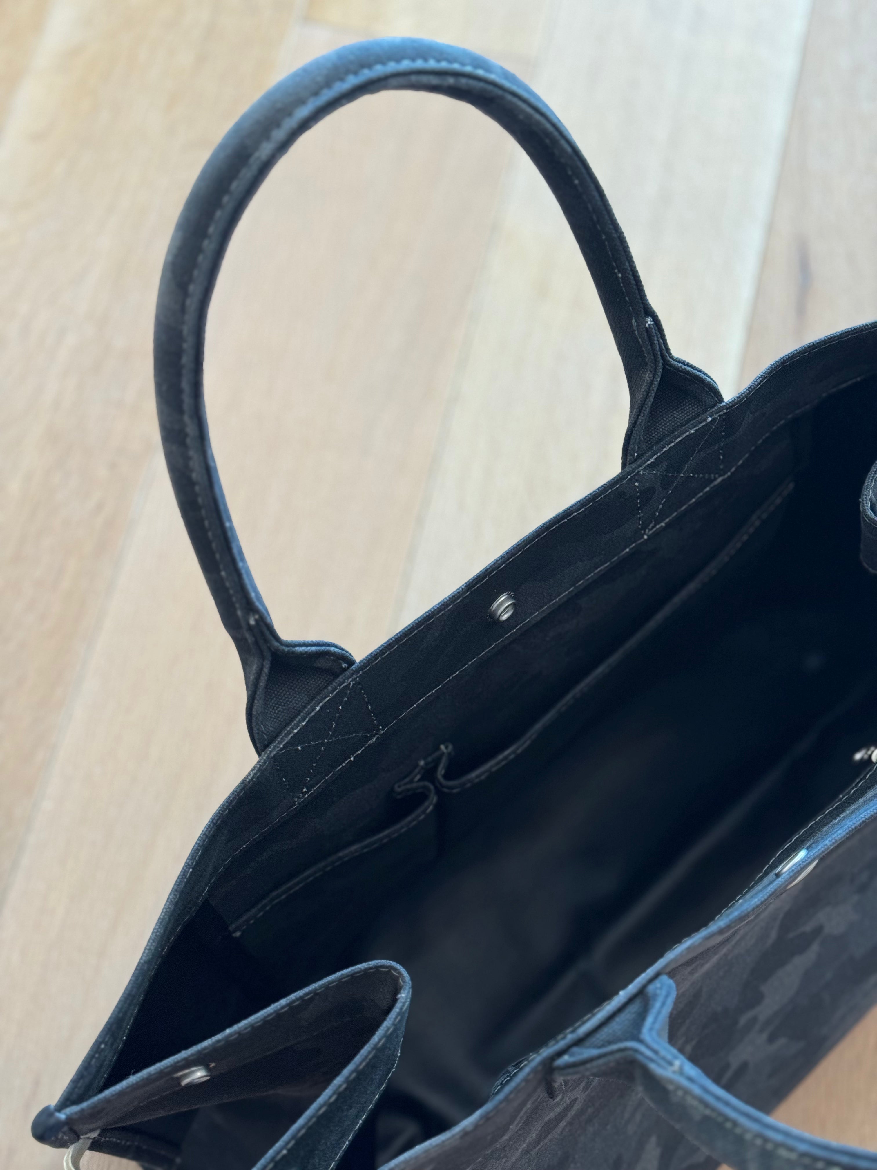 Black Camo East West Bag + FREE Bordeaux Tassel - Quilted Koala