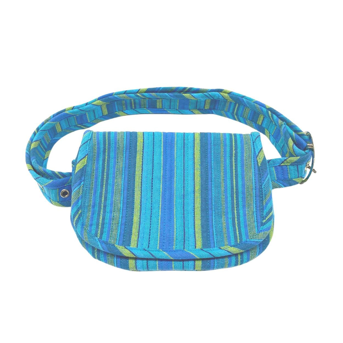 Quilted Koala Belt Bag - Blue Happy Stripe - Quilted Koala