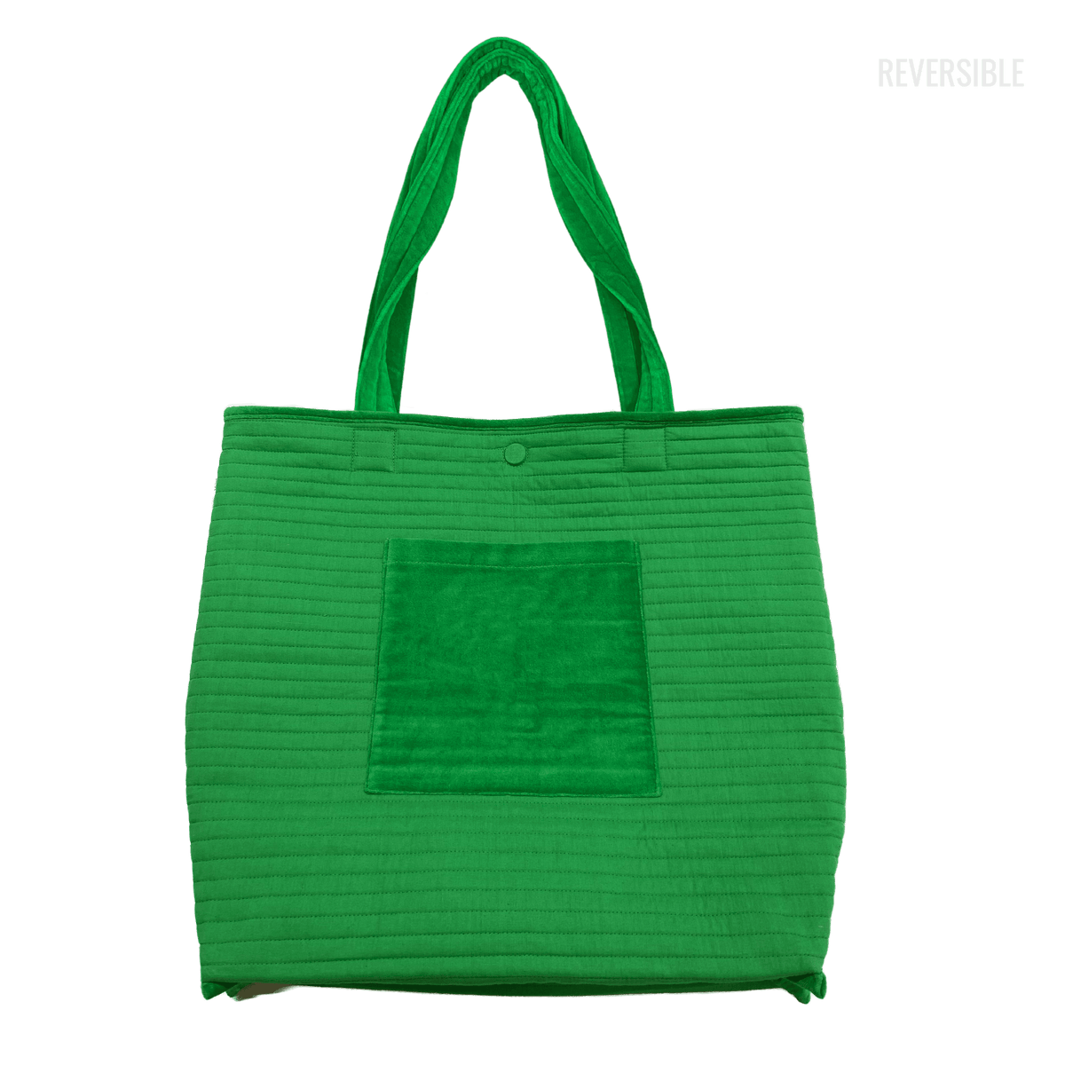 Quilted Velvet Everything Bag - Electric Green - Quilted Koala