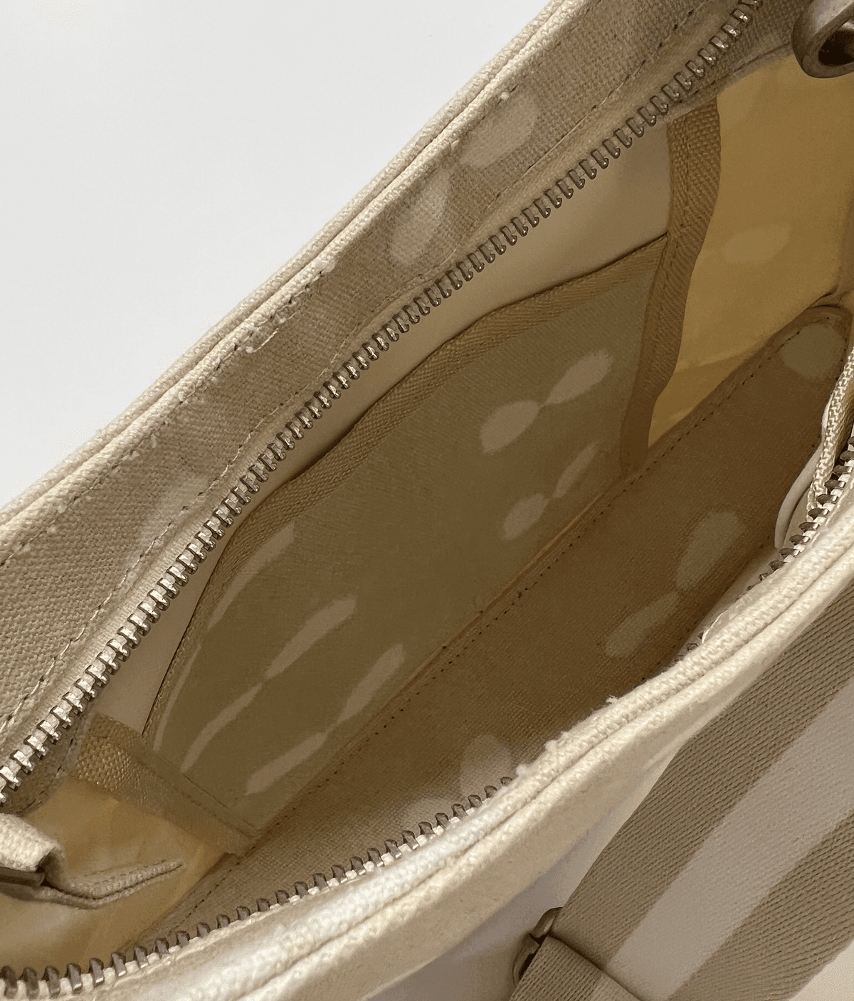Stone Shibori Mini City Bag with Tan and Cream Strap - Quilted Koala