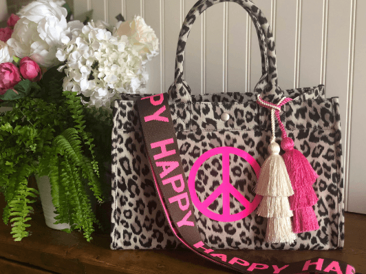 Koala Straps: Olive & Pink - HAPPY - Quilted Koala