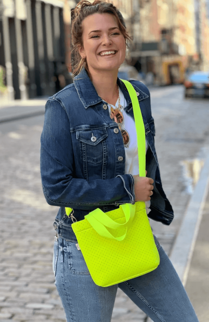Neon Yellow Midi Town Bag As seen on @trinnywoodhall - Quilted Koala