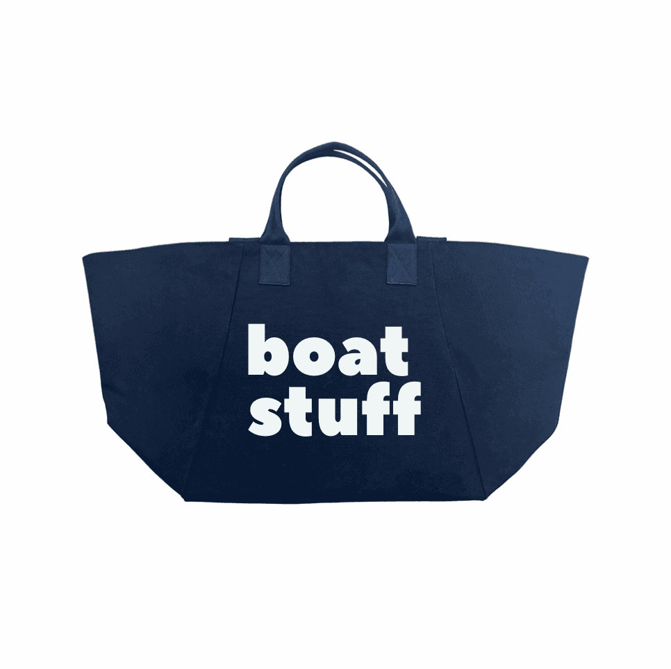 Navy Chelsea Bag with White Matte BOAT STUFF - Quilted Koala