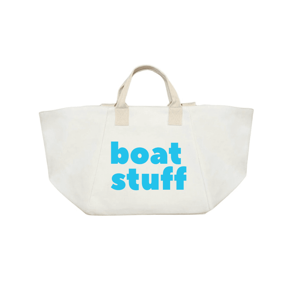 Natural Chelsea Bag with Capri Blue BOAT STUFF - Quilted Koala