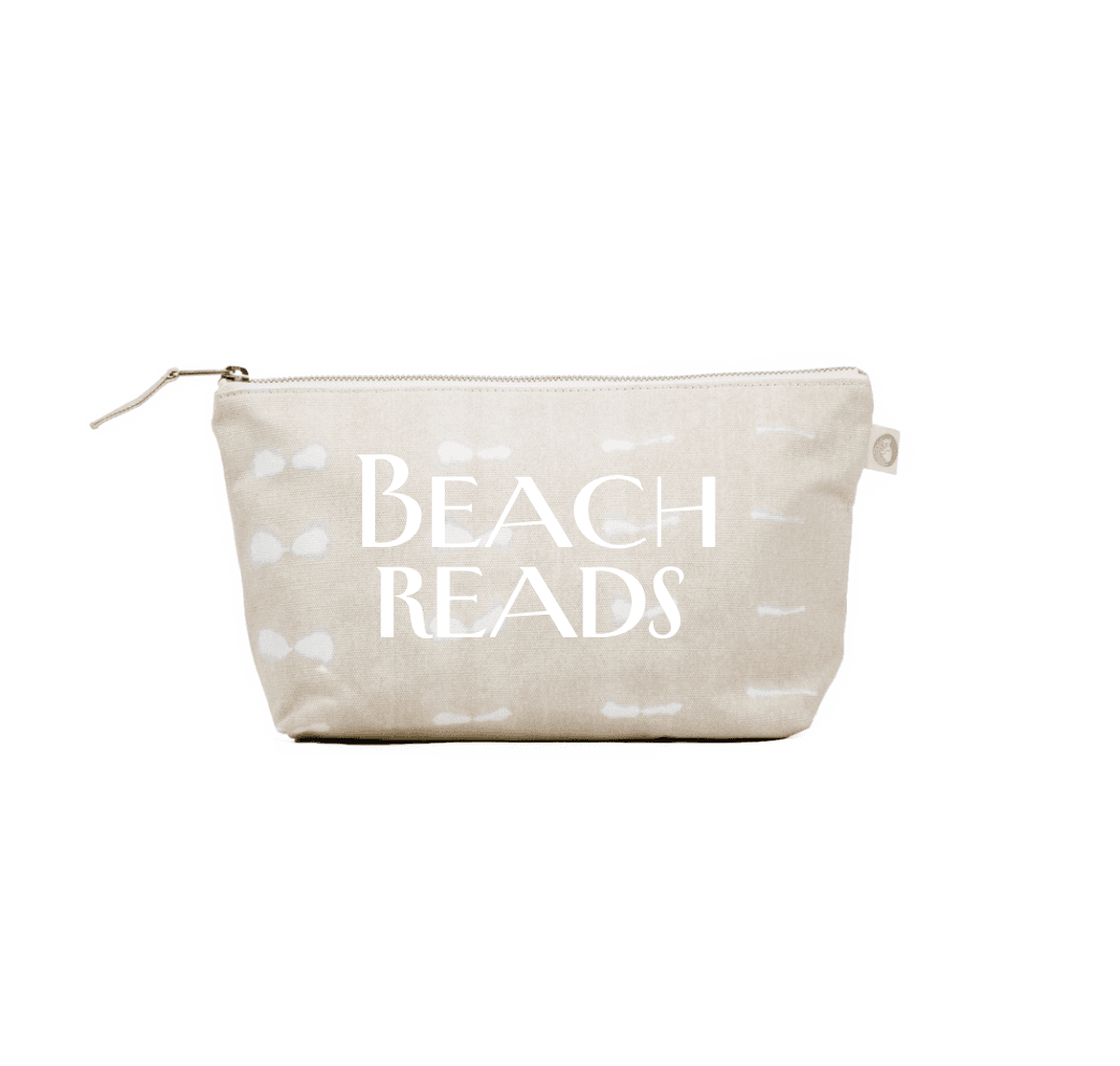 Clutch Bag: Stone Shibori with White Matte Beach Reads - Quilted Koala