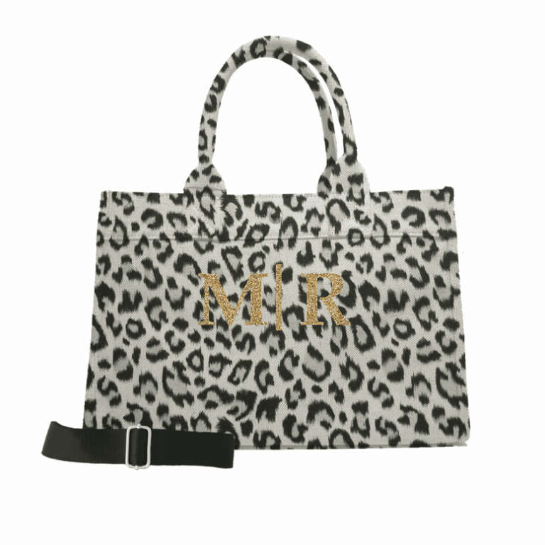 Split Letter Monogram Midi East West Bag: Leopard - Quilted Koala