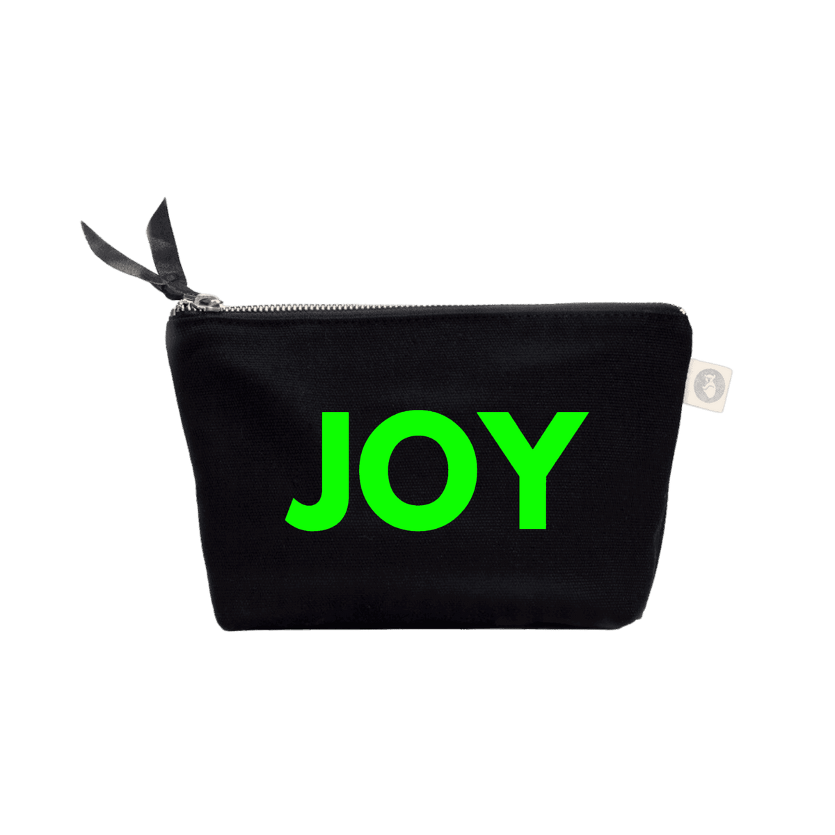 JOY Makeup Bag Black with Neon Green Matte - Quilted Koala