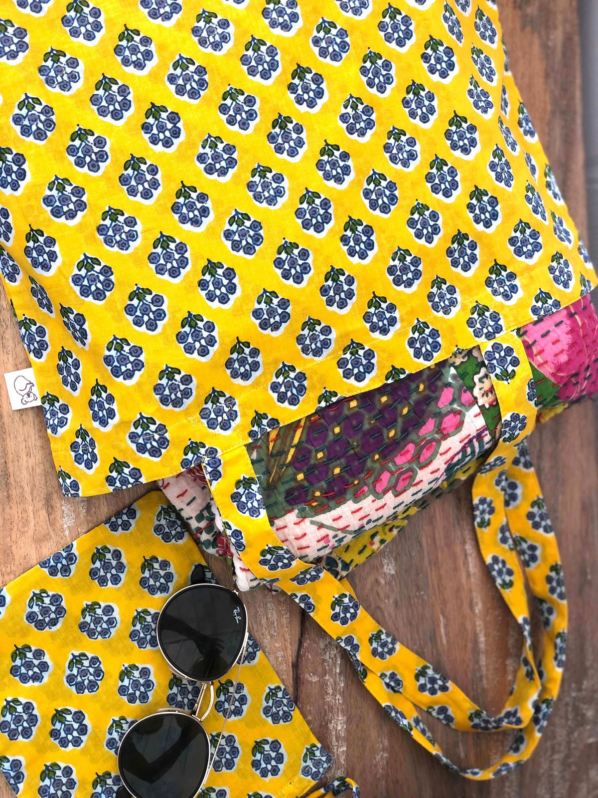 Boho Market Bag - Yellow - Quilted Koala