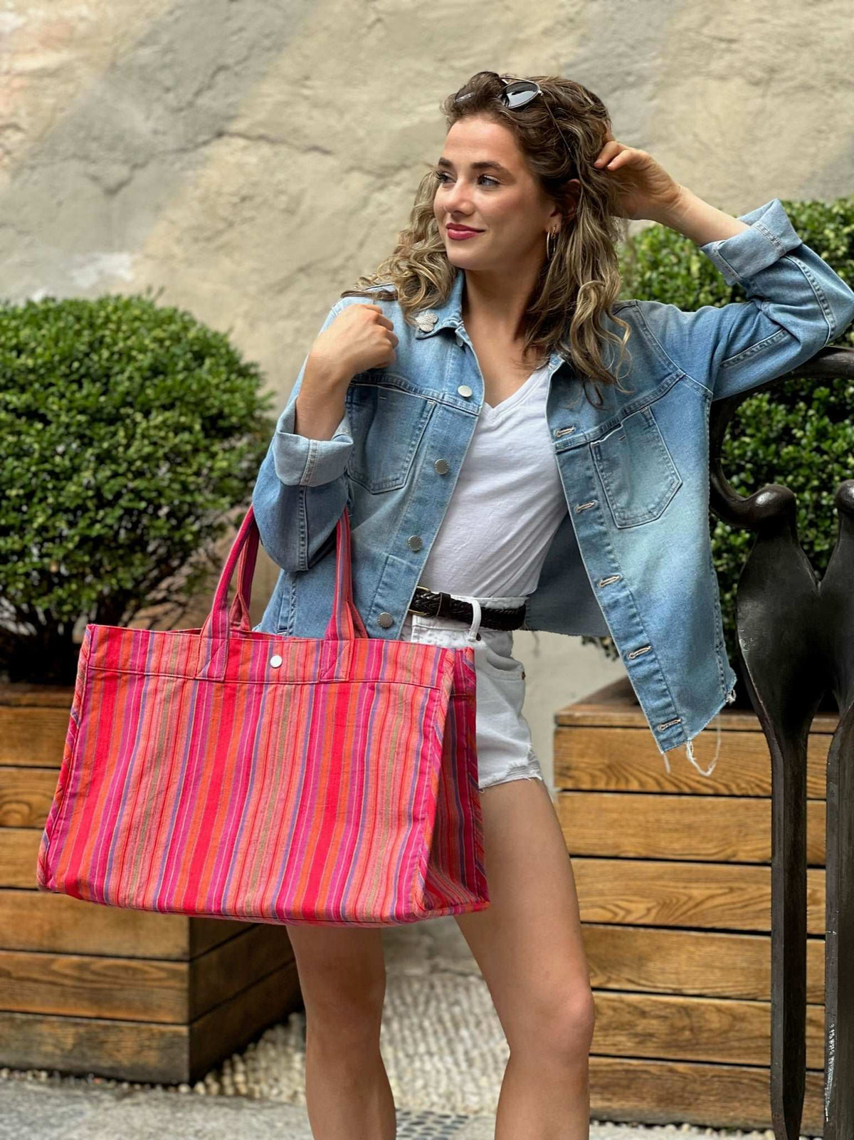 East West Bag Basics- Happy Pink Stripe - Quilted Koala