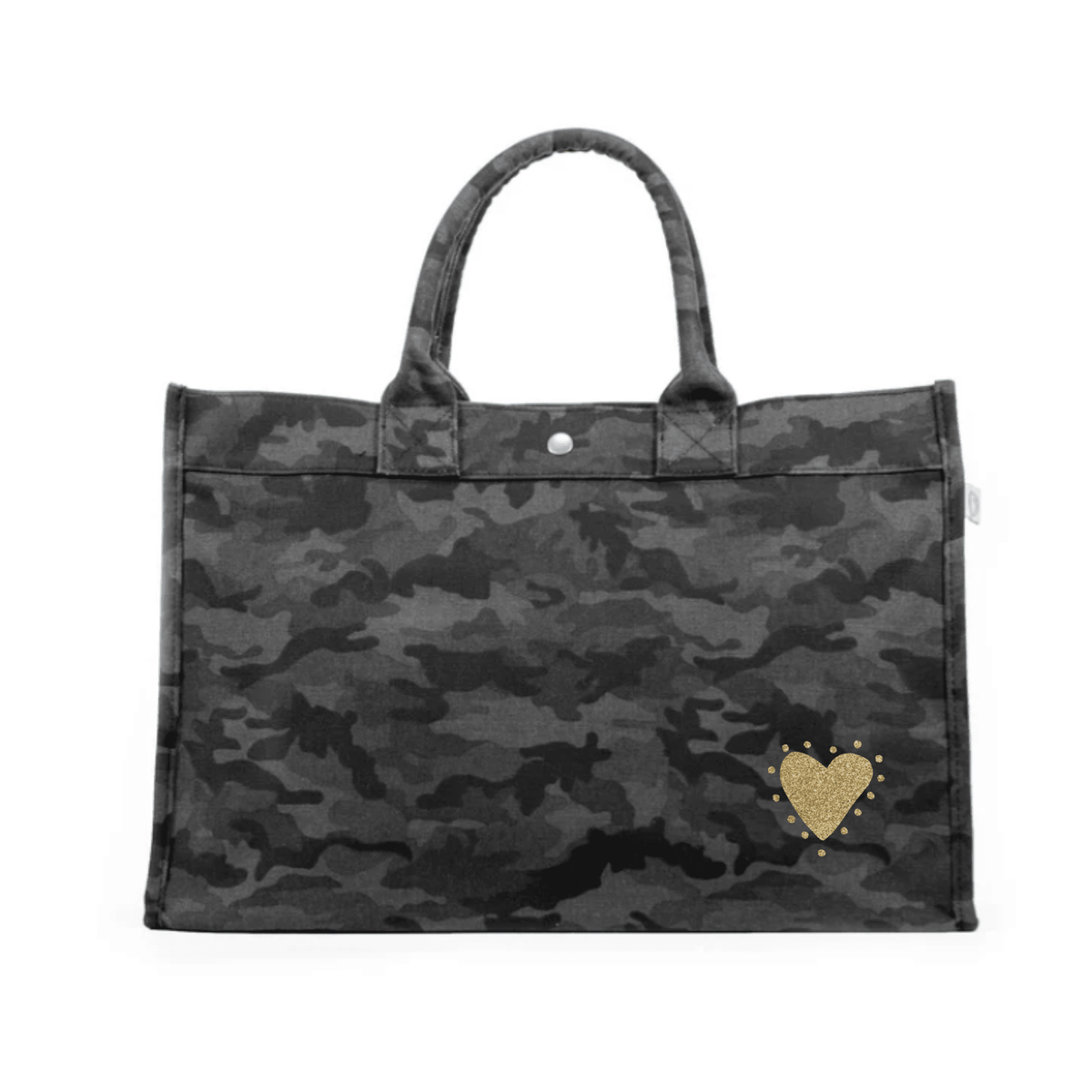 East West Bag: Black Camo - Petite GLOW HEART NEW! - Quilted Koala