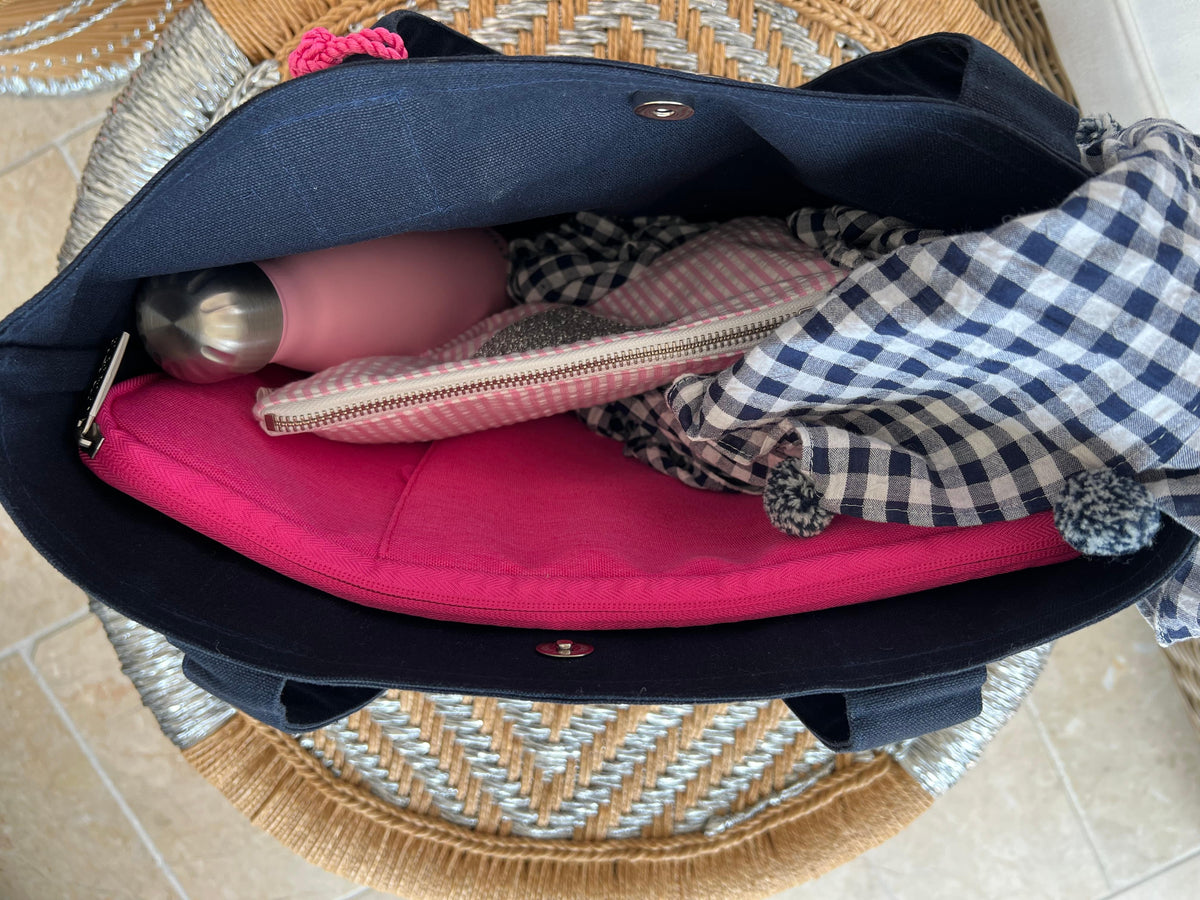 Midi Everything Bag - Navy - Quilted Koala