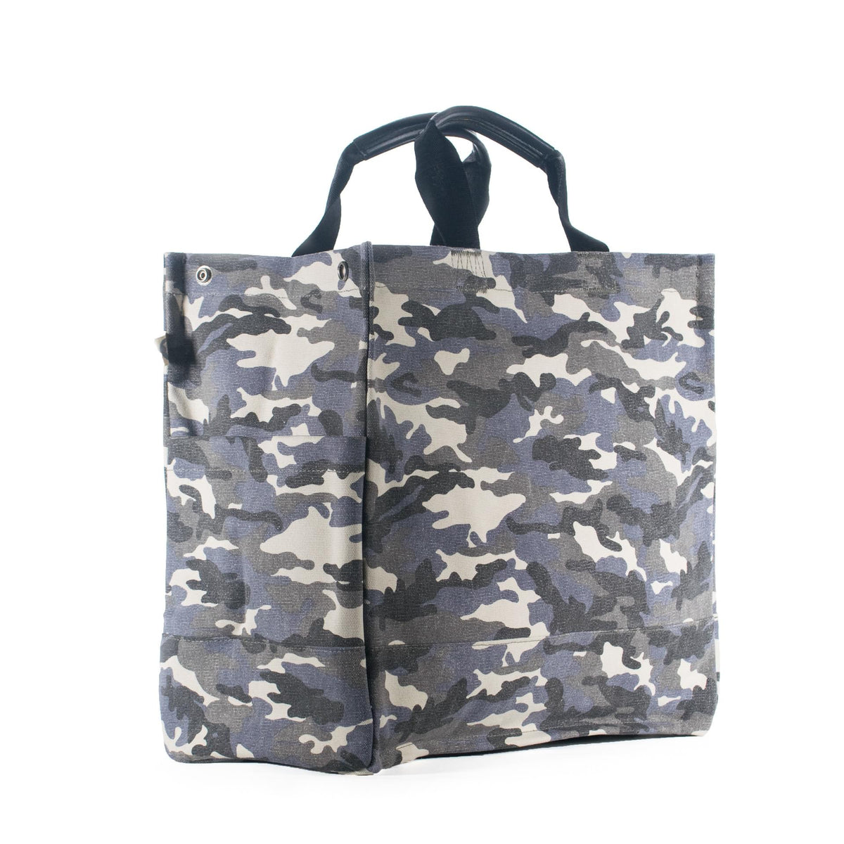 Grey Camo North South Bag with Multicolor Stripes - Quilted Koala