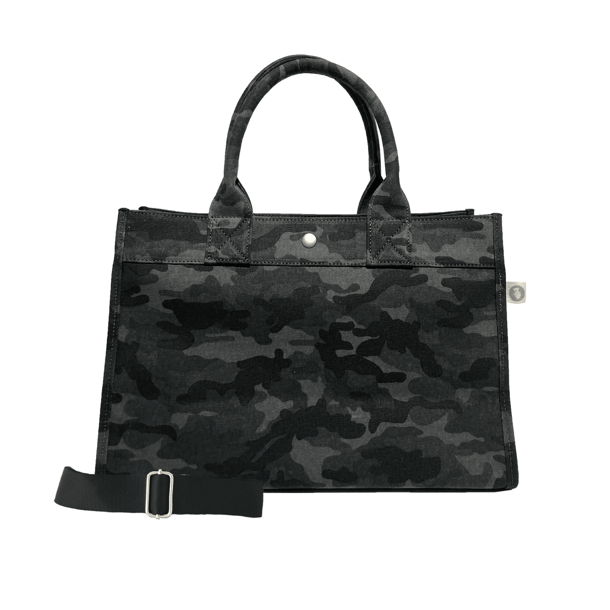 Midi East West Bag: Black Camouflage - Quilted Koala