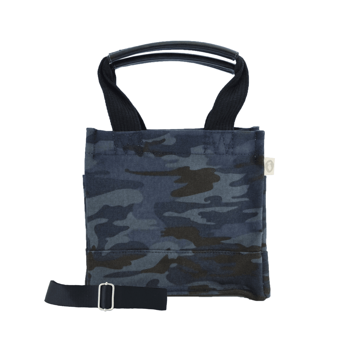Blue Camo Mini Luxe North South + FREE Navy/Wine Geo Strap - Quilted Koala