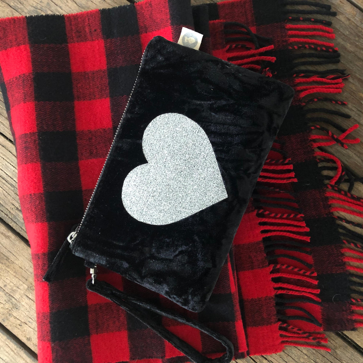 Black Velvet Mini Luxe Clutch (Choose your own Custom Embellishment!) - Quilted Koala