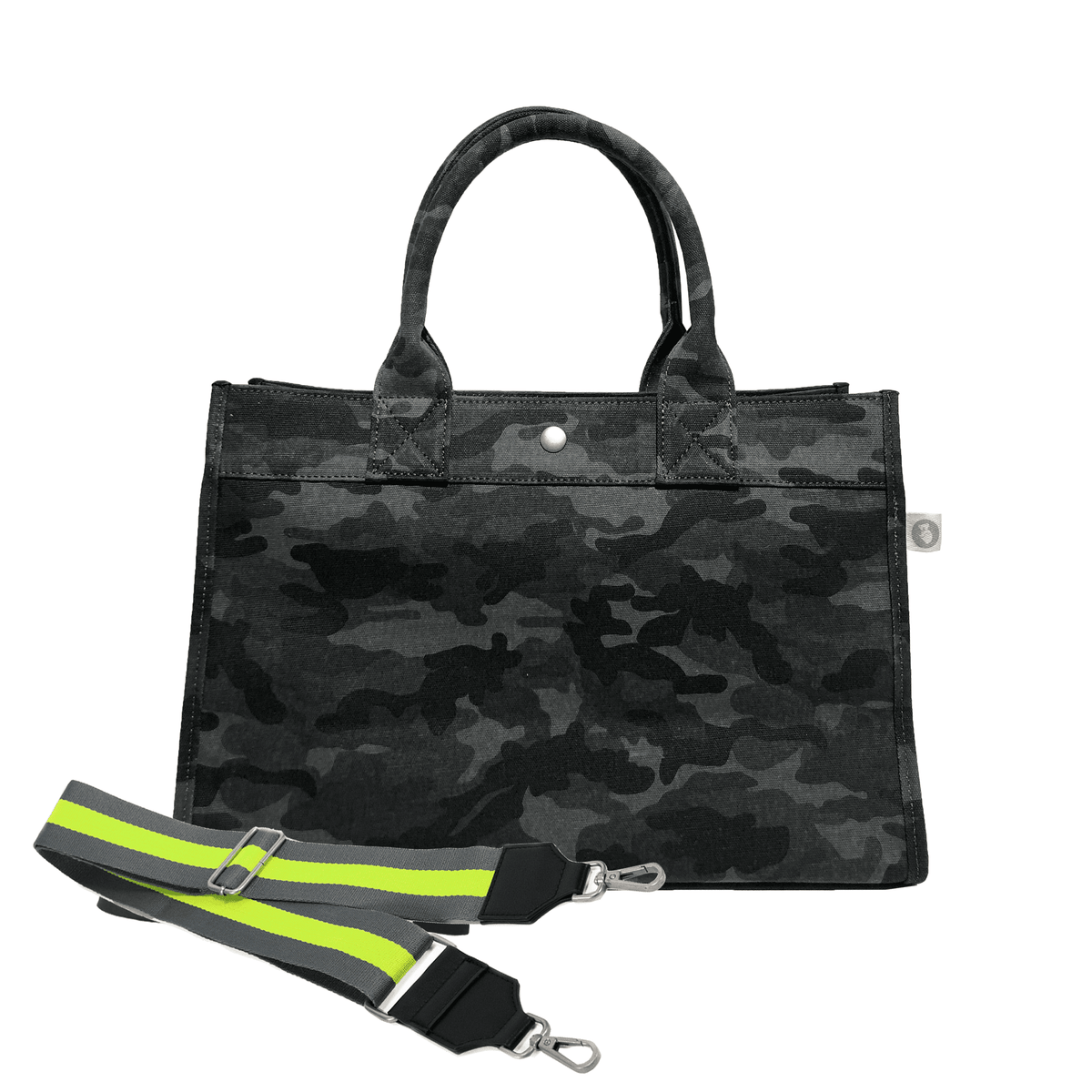 Split Letter Monogram Midi East West Bag: Black Camouflage - Quilted Koala