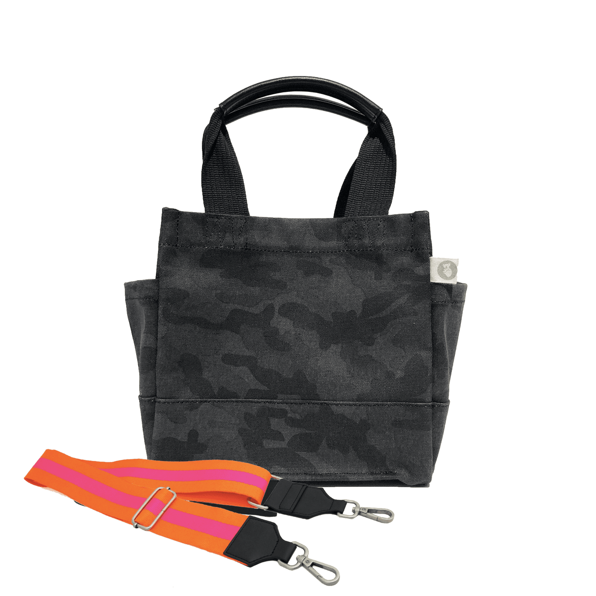 Mini Luxe North South Bag: Black Camouflage - Quilted Koala