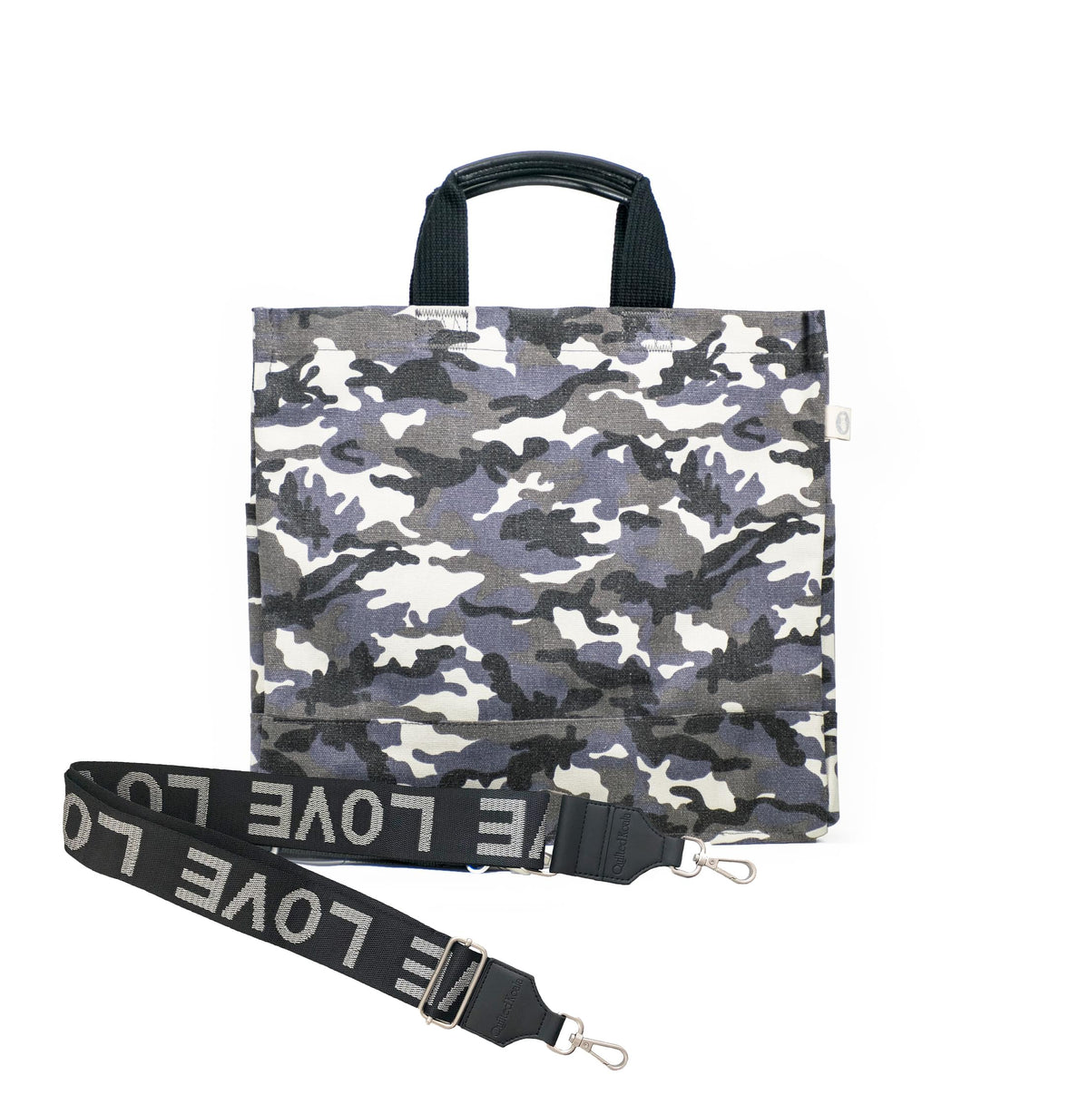 Monogram Stripe Grey Camo North South Bag - Quilted Koala