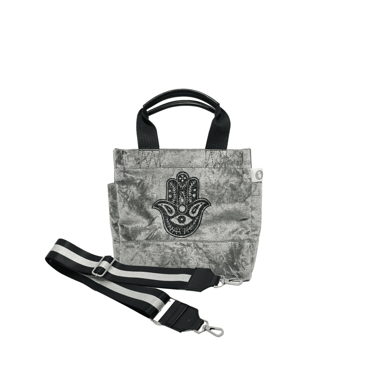 Mini Luxe North South: Grey Crushed Velvet - Quilted Koala