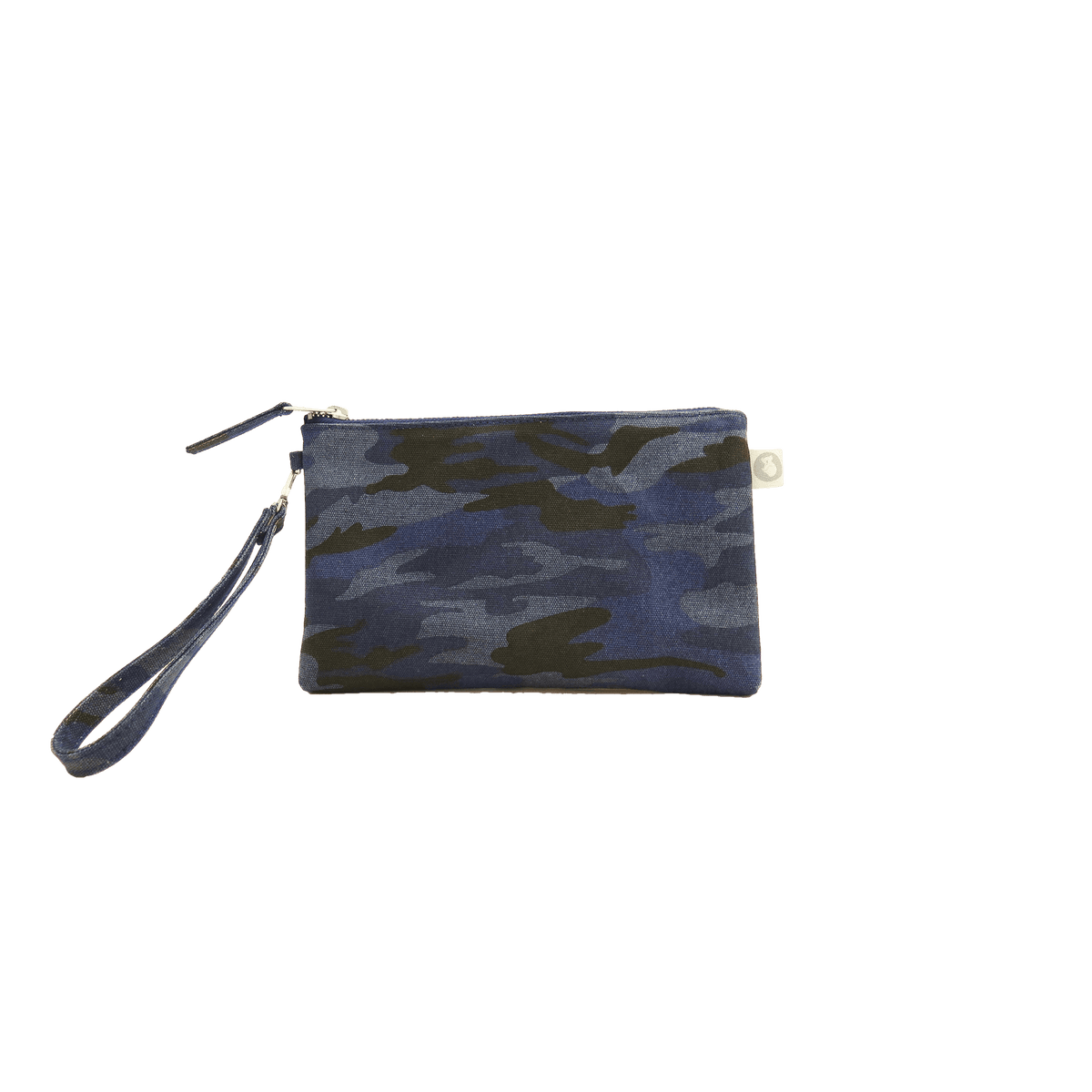 Mini Luxe Clutch with Wristlet: Dark Blue Camouflage - Quilted Koala