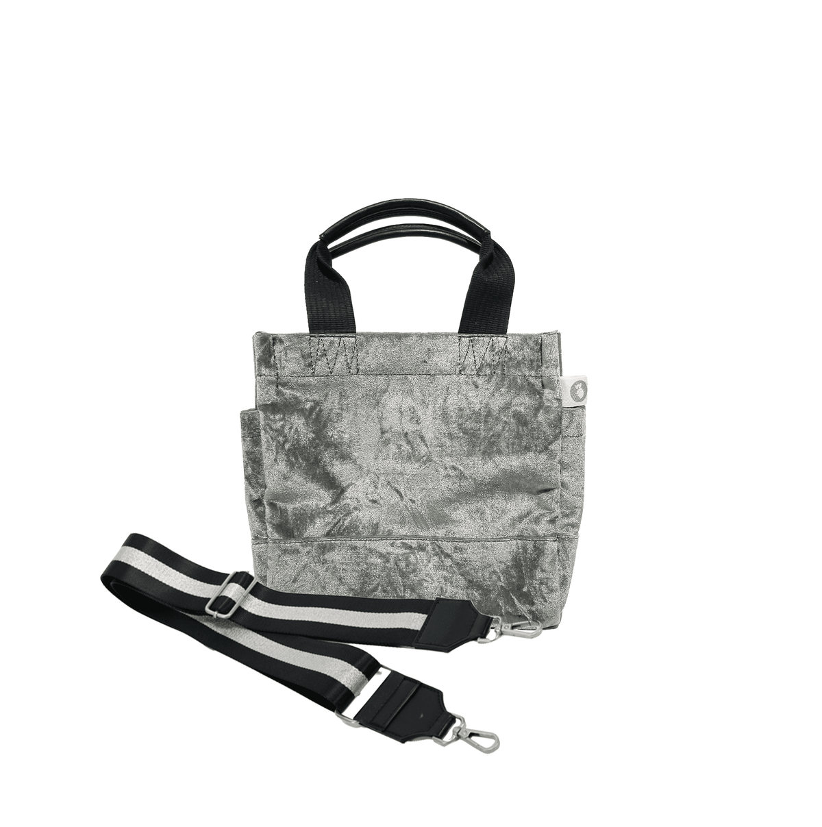 Mini Luxe North South: Grey Crushed Velvet - Quilted Koala