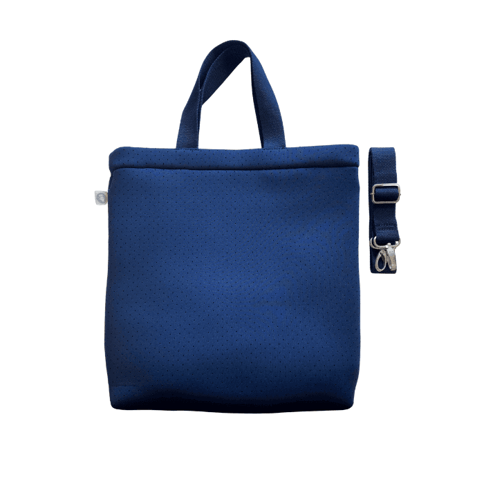 Navy Neoprene Town Bag with Peace Sign Paracord Charm - Quilted Koala