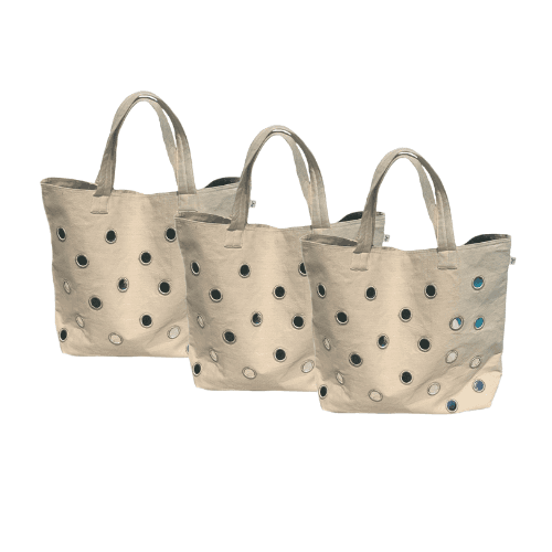 Bachelorette Bundle! 3 Boho Large Mirror Totes: Stone ONLY $115 - Quilted Koala