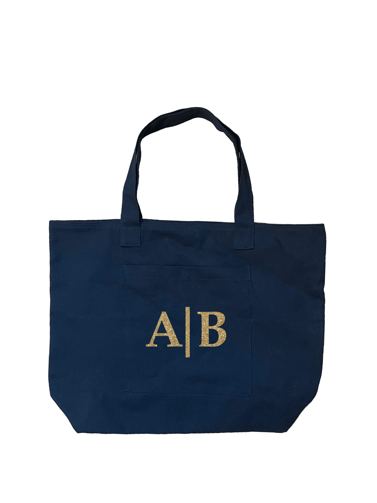 Navy Everything Bag - Split Letter Monogram - Quilted Koala