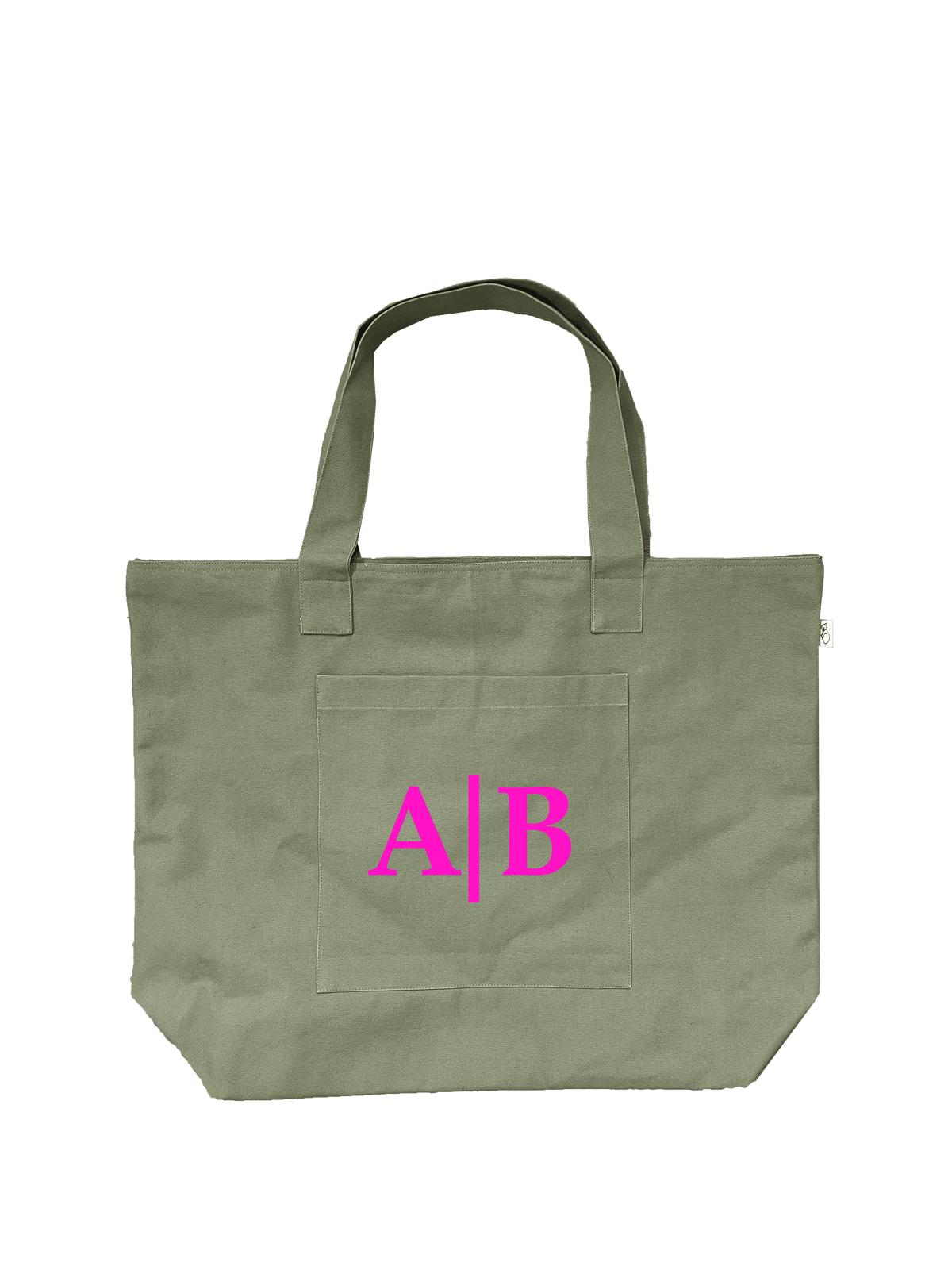 Olive Everything Bag - Split Letter Monogram - Quilted Koala