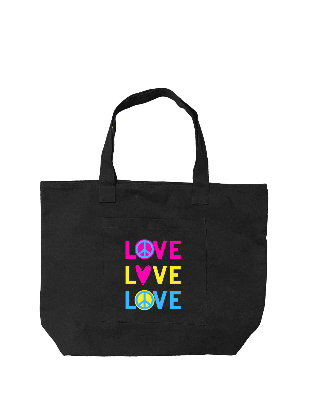 Everything Bag Black LOVE LOVE LOVE - Quilted Koala