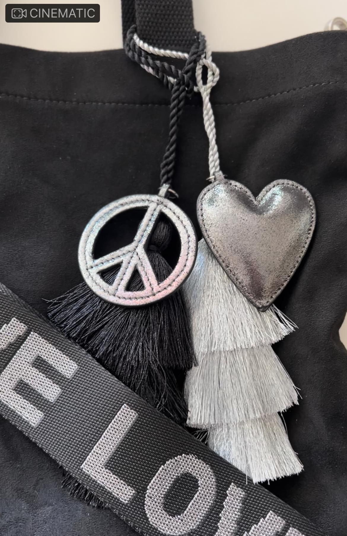 Koala Charms- Silver Gunmetal Peace Sign - Quilted Koala