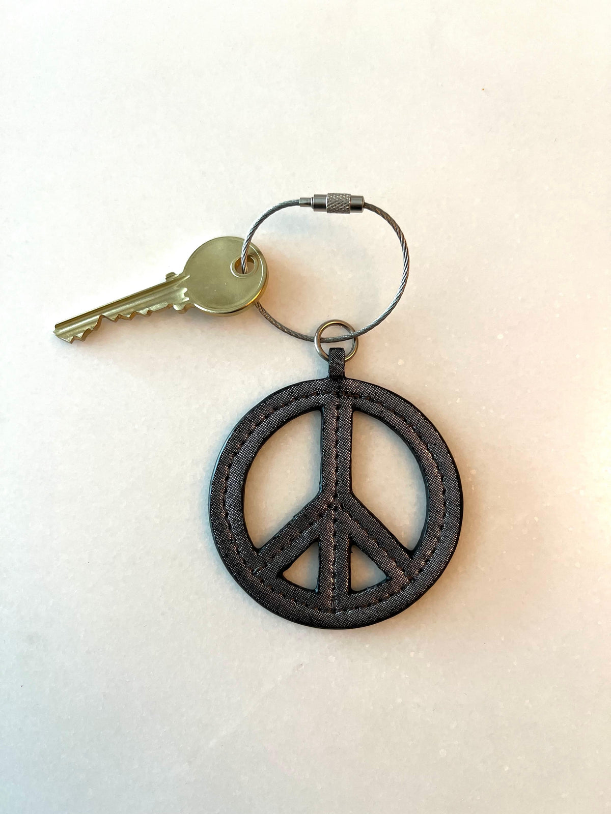 Koala Charms- Silver Gunmetal Peace Sign - Quilted Koala