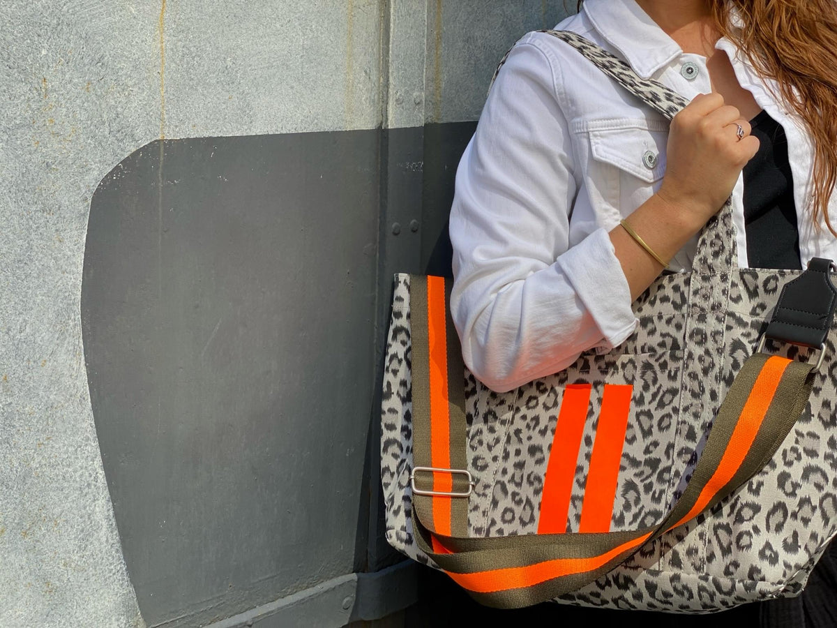 Midi Zipper Tote: Leopard - Quilted Koala