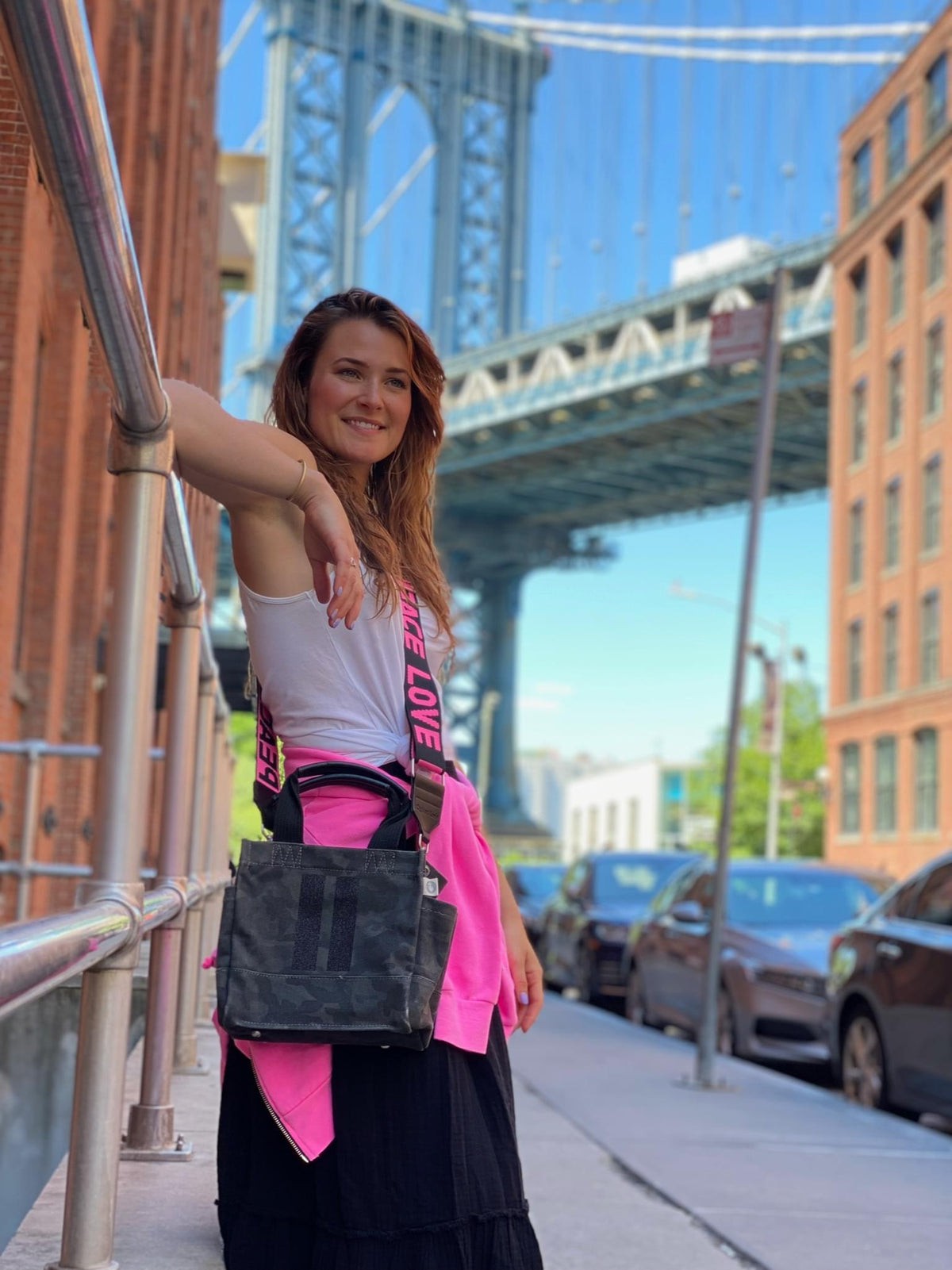 Mini Luxe North South Bag: Black Camouflage - Quilted Koala