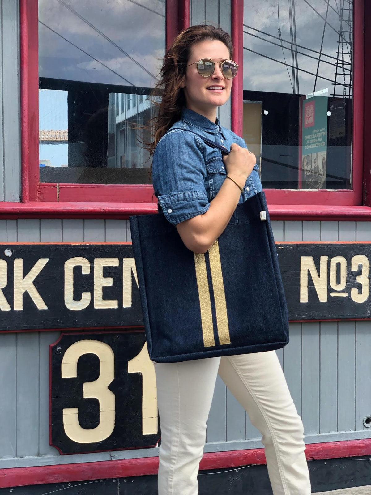 Upright Bag: Denim - Quilted Koala