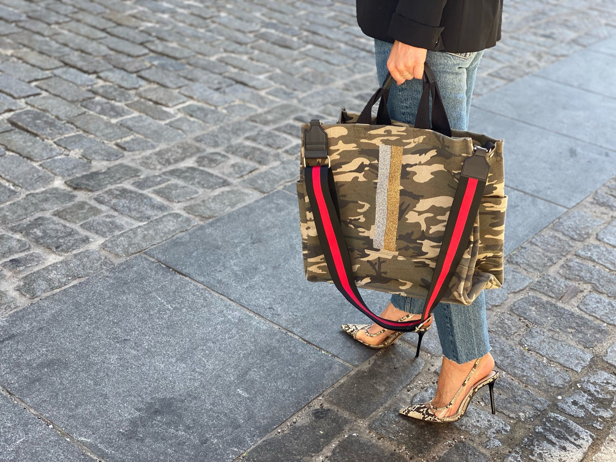Quilted Koala Bags with Color Stripes.