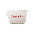 Firecracker Makeup Bag - Natural with Red Matte - Quilted Koala