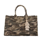 Green Camo East West Bag + FREE Champagne Tassel - Quilted Koala