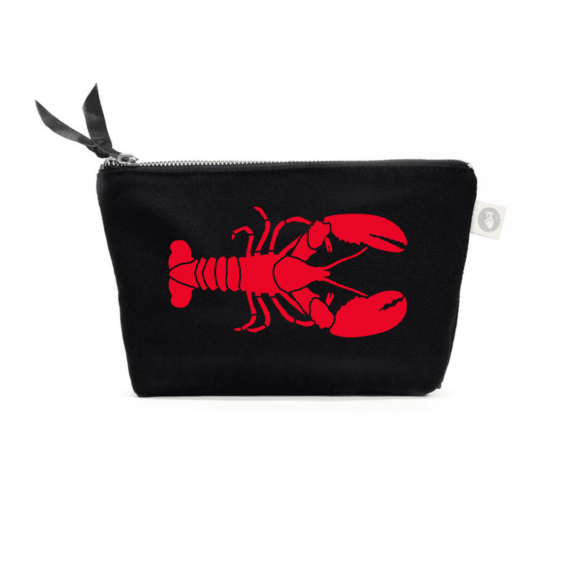 Makeup Bag Black with a Red Lobster - Quilted Koala
