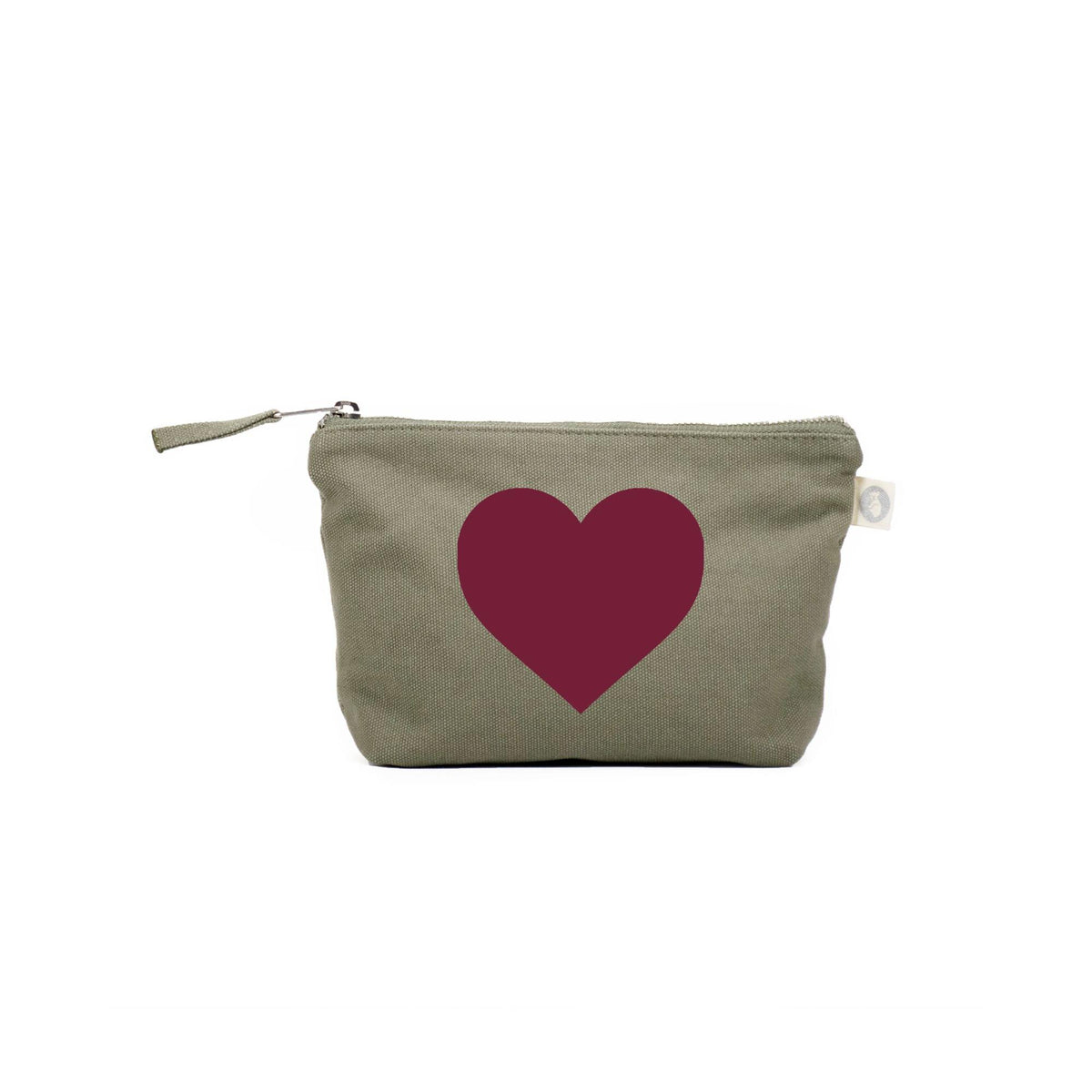 Olive Makeup Bag: Wine Heart - Quilted Koala