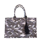 Grey Camo East West Bag + FREE Black Tassel - Quilted Koala