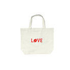 FOOTBALL LOVE -Midi Everything Bag - Natural with Red - Quilted Koala